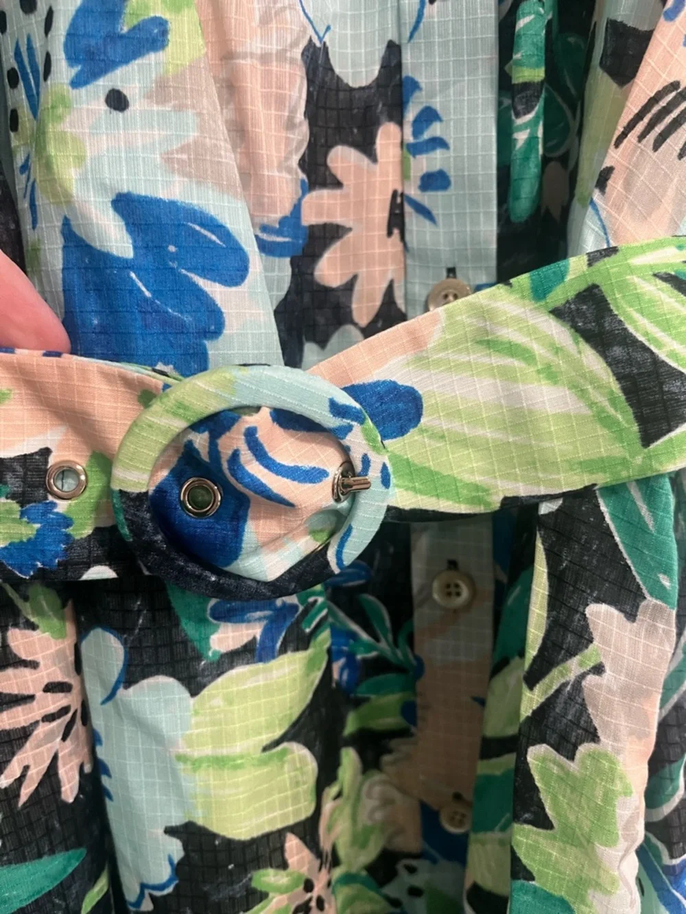 kate spade Black Floral Maxi Dress with Blue & Green Blooms - Picture 8 of 10